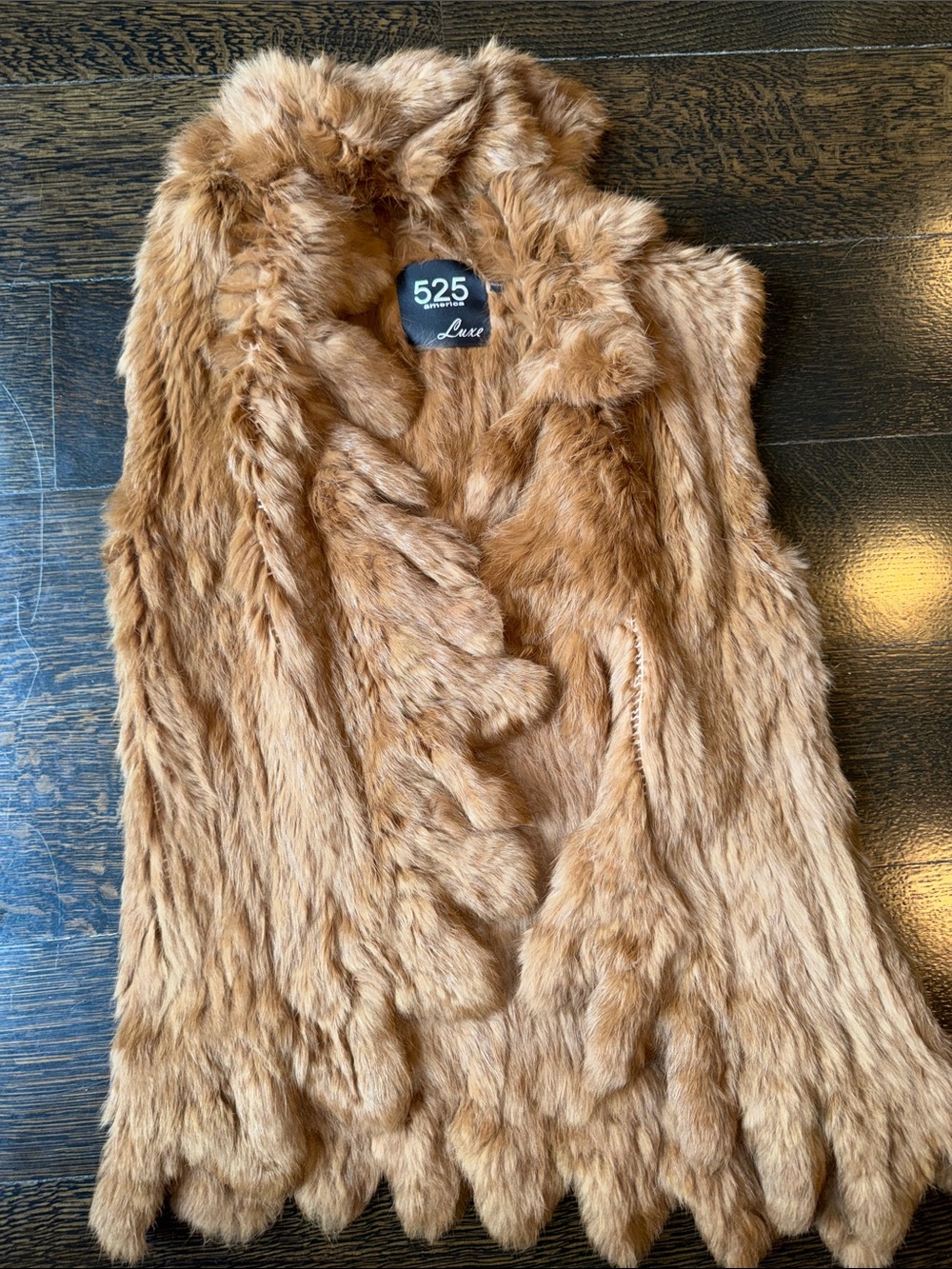 525 America Luxe Faux Fur Vest in Light Brown